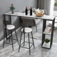 Mesa de bar rectangular de estilo industrial, mesa de comedor con barra de pedestal doble de mármol sintético