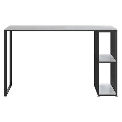 Mesa de bar rectangular de estilo industrial, mesa de comedor con barra de pedestal doble de mármol sintético
