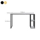Mesa de bar rectangular de estilo industrial, mesa de comedor con barra de pedestal doble de mármol sintético