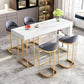Contemporary Style Rectangle Bar Table Stone Fixed Bistro Bar Desk 63"L x 23.6"W x 41.3"H Without Chairs Clearhalo 'Bar Furniture' 'Bar Tables' 'bar_tables' 'furn' 'furn_bar_tables' 'Furniture' 'Kitchen & Dining Furniture' 6812914