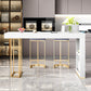 Contemporary Style Rectangle Bar Table Stone Fixed Bistro Bar Desk 78.7"L x 23.6"W x 41.3"H Without Chairs Clearhalo 'Bar Furniture' 'Bar Tables' 'bar_tables' 'furn' 'furn_bar_tables' 'Furniture' 'Kitchen & Dining Furniture' 6812916