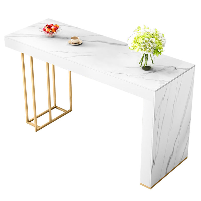 Contemporary Style Rectangle Bar Table Stone Fixed Bistro Bar Desk Without Chairs Clearhalo 'Bar Furniture' 'Bar Tables' 'bar_tables' 'furn' 'furn_bar_tables' 'Furniture' 'Kitchen & Dining Furniture' 6812918