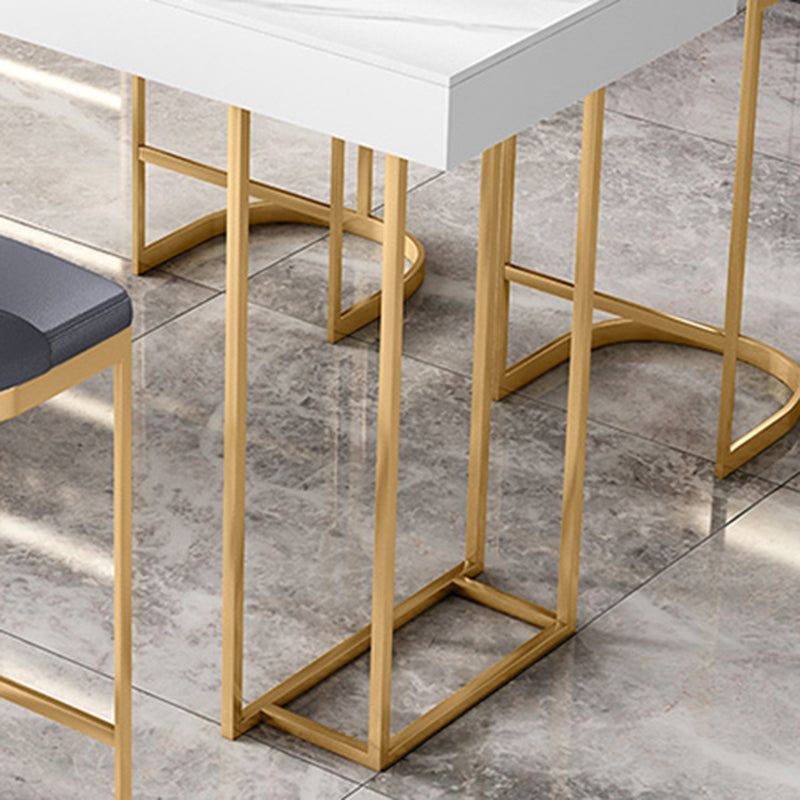 Contemporary Style Rectangle Bar Table Stone Fixed Bistro Bar Desk Clearhalo 'Bar Furniture' 'Bar Tables' 'bar_tables' 'furn' 'furn_bar_tables' 'Furniture' 'Kitchen & Dining Furniture' 6812921