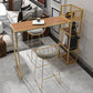 Contemporary Style Rectangle Bar Table Double Pedestal Bar Dining Table for Home 39"L x 16"W x 40.5"H Brown Without Chairs Clearhalo 'Bar Furniture' 'Bar Tables' 'bar_tables' 'furn' 'furn_bar_tables' 'Furniture' 'Kitchen & Dining Furniture' 6812941