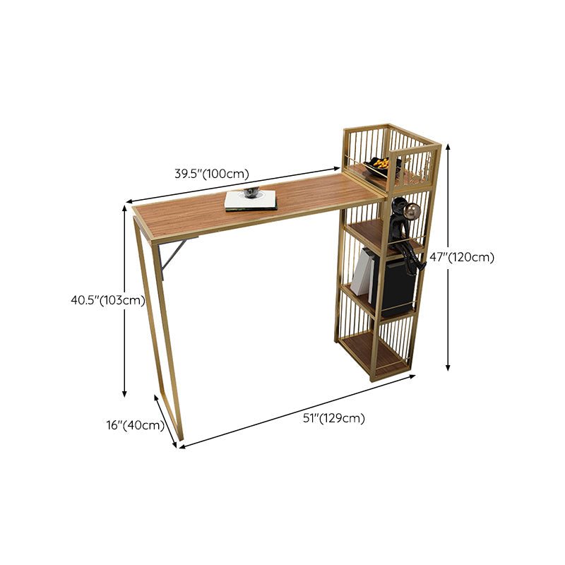 Contemporary Style Rectangle Bar Table Double Pedestal Bar Dining Table for Home Clearhalo 'Bar Furniture' 'Bar Tables' 'bar_tables' 'furn' 'furn_bar_tables' 'Furniture' 'Kitchen & Dining Furniture' 6812949