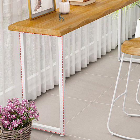 産業ビストロバーテーブルソリッドウッド長方形の金属ベースバーテーブル