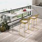 Rectangle Bar Table Set 1/2/3 Pcs Stone Bar Table and Metal Stools 3 Pieces: Gold Table, 2 Stools Clearhalo 'Bar Furniture' 'furn' 'furn_home_bar_bar_sets' 'Furniture' 'Home Bars & Bar Sets' 'home_bar_bar_sets' 'Kitchen & Dining Furniture' 6813018