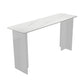 Rectangle Bar Table Set 1/2/3 Pcs Stone Bar Table and Metal Stools White 79"L x 16"W Clearhalo 'Bar Furniture' 'furn' 'furn_home_bar_bar_sets' 'Furniture' 'Home Bars & Bar Sets' 'home_bar_bar_sets' 'Kitchen & Dining Furniture' 6813024