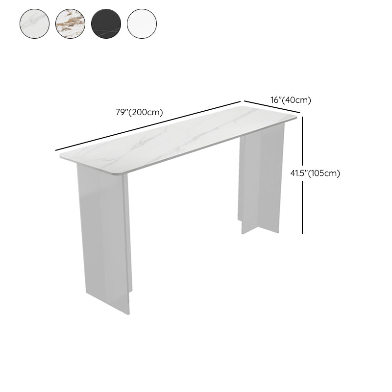 Rectangle Bar Table Set 1/2/3 Pcs Stone Bar Table and Metal Stools Clearhalo 'Bar Furniture' 'furn' 'furn_home_bar_bar_sets' 'Furniture' 'Home Bars & Bar Sets' 'home_bar_bar_sets' 'Kitchen & Dining Furniture' 6813036
