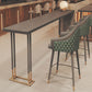 Industrielles Bartisch-Set, 1/4-teilig, Massivholz-Bartisch mit gepolsterten Barhockern