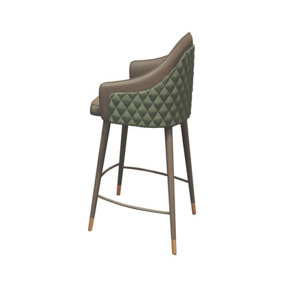 Industrielles Bartisch-Set, 1/4-teilig, Massivholz-Bartisch mit gepolsterten Barhockern