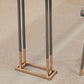 Industrielles Bartisch-Set, 1/4-teilig, Massivholz-Bartisch mit gepolsterten Barhockern