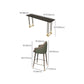 Industrielles Bartisch-Set, 1/4-teilig, Massivholz-Bartisch mit gepolsterten Barhockern