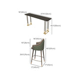 Industrial Bar Table Set 1/4 Pcs Solid Wood Bar Table with Upholstered Bar Stools