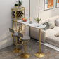 Modern 1/3 Pieces Bar Table Set Stone Counter Table with Rotatable Stools for Living Room Clearhalo 'Bar Furniture' 'furn' 'furn_home_bar_bar_sets' 'Furniture' 'Home Bars & Bar Sets' 'home_bar_bar_sets' 'Kitchen & Dining Furniture' 6813062