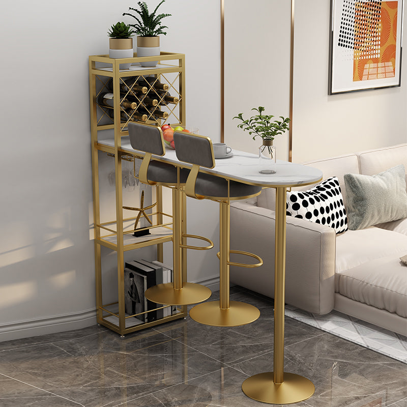 Modern 1/3 Pieces Bar Table Set Stone Counter Table with Rotatable Stools for Living Room Clearhalo 'Bar Furniture' 'furn' 'furn_home_bar_bar_sets' 'Furniture' 'Home Bars & Bar Sets' 'home_bar_bar_sets' 'Kitchen & Dining Furniture' 6813065