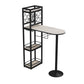 Modern 1/3 Pieces Bar Table Set Stone Counter Table with Rotatable Stools for Living Room White-Black 39"L x 16"W Clearhalo 'Bar Furniture' 'furn' 'furn_home_bar_bar_sets' 'Furniture' 'Home Bars & Bar Sets' 'home_bar_bar_sets' 'Kitchen & Dining Furniture' 6813076