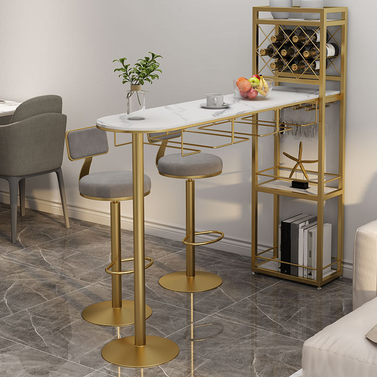 Modern 1/3 Pieces Bar Table Set Stone Counter Table with Rotatable Stools for Living Room Clearhalo 'Bar Furniture' 'furn' 'furn_home_bar_bar_sets' 'Furniture' 'Home Bars & Bar Sets' 'home_bar_bar_sets' 'Kitchen & Dining Furniture' 6813079