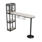 Modern 1/3 Pieces Bar Table Set Stone Counter Table with Rotatable Stools for Living Room White-Black 63"L x 16"W Clearhalo 'Bar Furniture' 'furn' 'furn_home_bar_bar_sets' 'Furniture' 'Home Bars & Bar Sets' 'home_bar_bar_sets' 'Kitchen & Dining Furniture' 6813085