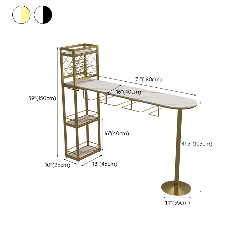 Modern 1/3 Pieces Bar Table Set Stone Counter Table with Rotatable Stools for Living Room Clearhalo 'Bar Furniture' 'furn' 'furn_home_bar_bar_sets' 'Furniture' 'Home Bars & Bar Sets' 'home_bar_bar_sets' 'Kitchen & Dining Furniture' 6813095