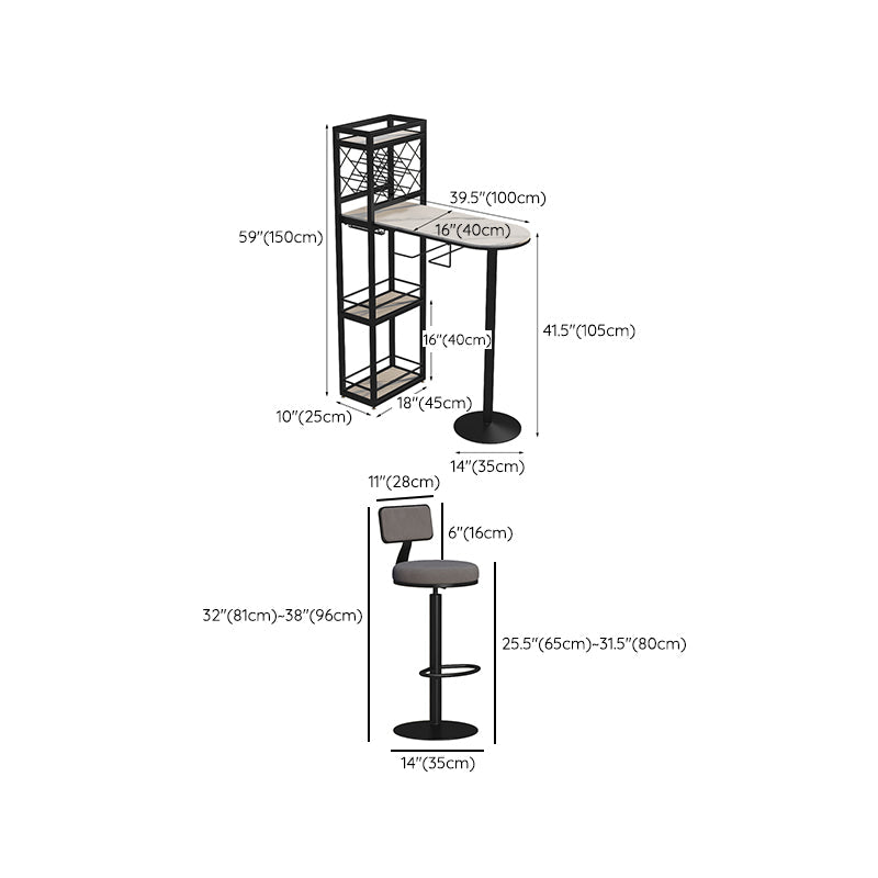 Modern 1/3 Pieces Bar Table Set Stone Counter Table with Rotatable Stools for Living Room Clearhalo 'Bar Furniture' 'furn' 'furn_home_bar_bar_sets' 'Furniture' 'Home Bars & Bar Sets' 'home_bar_bar_sets' 'Kitchen & Dining Furniture' 6813097