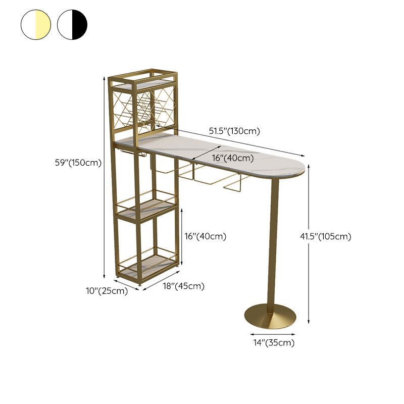 Modern 1/3 Pieces Bar Table Set Stone Counter Table with Rotatable Stools for Living Room Clearhalo 'Bar Furniture' 'furn' 'furn_home_bar_bar_sets' 'Furniture' 'Home Bars & Bar Sets' 'home_bar_bar_sets' 'Kitchen & Dining Furniture' 6813100