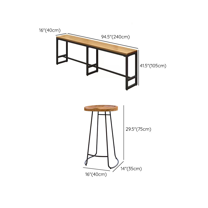 Solid Wood Bar Table Set 1/4/6/7 Pcs Industrial Bar Table and Stools Clearhalo 'Bar Furniture' 'furn' 'furn_home_bar_bar_sets' 'Furniture' 'Home Bars & Bar Sets' 'home_bar_bar_sets' 'Kitchen & Dining Furniture' 6813123