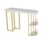 Contemporary Counter Height Pub Set 1/3/5 Pcs Bar Table and Stools with Metal Frame