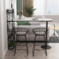 Modern 1/3 Pieces Bar Table Set Stone Counter Table with High Stools for Cafe Living Room 3 Pieces: 1 White Black Table, 2 Black Stools Clearhalo 'Bar Furniture' 'furn' 'furn_home_bar_bar_sets' 'Furniture' 'Home Bars & Bar Sets' 'home_bar_bar_sets' 'Kitchen & Dining Furniture' 6813160