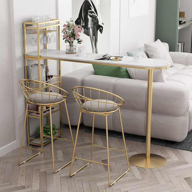 Modern 1/3 Pieces Bar Table Set Stone Counter Table with High Stools for Cafe Living Room Clearhalo 'Bar Furniture' 'furn' 'furn_home_bar_bar_sets' 'Furniture' 'Home Bars & Bar Sets' 'home_bar_bar_sets' 'Kitchen & Dining Furniture' 6813174