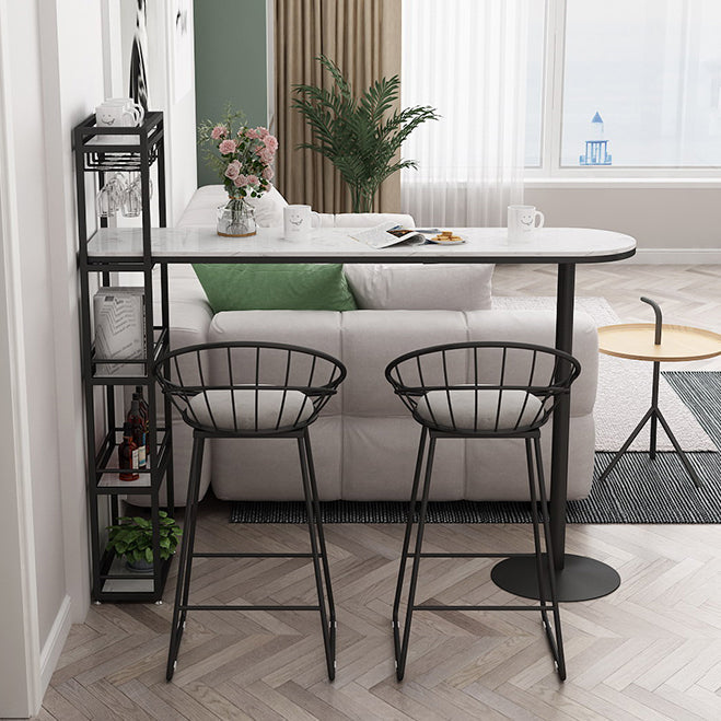 Modern 1/3 Pieces Bar Table Set Stone Counter Table with High Stools for Cafe Living Room Clearhalo 'Bar Furniture' 'furn' 'furn_home_bar_bar_sets' 'Furniture' 'Home Bars & Bar Sets' 'home_bar_bar_sets' 'Kitchen & Dining Furniture' 6813175