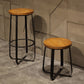 Solid Wood Bar Stool Contemporary Armless Dining Stool with Metal Base Clearhalo 'Bar Furniture' 'Bar Stools' 'bar_stools' 'furn' 'furn_bar_stools' 'Furniture' 'Kitchen & Dining Furniture' 6813190
