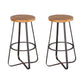 Solid Wood Bar Stool Contemporary Armless Dining Stool with Metal Base 2 Piece Set Counter Stool(26"H) Clearhalo 'Bar Furniture' 'Bar Stools' 'bar_stools' 'furn' 'furn_bar_stools' 'Furniture' 'Kitchen & Dining Furniture' 6813191