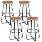 Solid Wood Bar Stool Contemporary Armless Dining Stool with Metal Base 4 Piece Set Counter Stool(26"H) Clearhalo 'Bar Furniture' 'Bar Stools' 'bar_stools' 'furn' 'furn_bar_stools' 'Furniture' 'Kitchen & Dining Furniture' 6813193