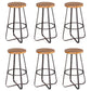 Solid Wood Bar Stool Contemporary Armless Dining Stool with Metal Base 6 Piece Set Counter Stool(26"H) Clearhalo 'Bar Furniture' 'Bar Stools' 'bar_stools' 'furn' 'furn_bar_stools' 'Furniture' 'Kitchen & Dining Furniture' 6813194