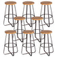 Solid Wood Bar Stool Contemporary Armless Dining Stool with Metal Base 8 Piece Set Counter Stool(26"H) Clearhalo 'Bar Furniture' 'Bar Stools' 'bar_stools' 'furn' 'furn_bar_stools' 'Furniture' 'Kitchen & Dining Furniture' 6813197