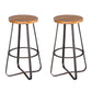 Solid Wood Bar Stool Contemporary Armless Dining Stool with Metal Base 2 Piece Set Bar Stool(30"H) Clearhalo 'Bar Furniture' 'Bar Stools' 'bar_stools' 'furn' 'furn_bar_stools' 'Furniture' 'Kitchen & Dining Furniture' 6813198
