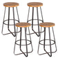 Solid Wood Bar Stool Contemporary Armless Dining Stool with Metal Base 4 Piece Set Bar Stool(30"H) Clearhalo 'Bar Furniture' 'Bar Stools' 'bar_stools' 'furn' 'furn_bar_stools' 'Furniture' 'Kitchen & Dining Furniture' 6813201