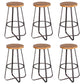 Solid Wood Bar Stool Contemporary Armless Dining Stool with Metal Base 6 Piece Set Bar Stool(30"H) Clearhalo 'Bar Furniture' 'Bar Stools' 'bar_stools' 'furn' 'furn_bar_stools' 'Furniture' 'Kitchen & Dining Furniture' 6813202