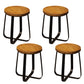 Solid Wood Bar Stool Contemporary Armless Dining Stool with Metal Base 4 Piece Set Short Stool(18"H) Clearhalo 'Bar Furniture' 'Bar Stools' 'bar_stools' 'furn' 'furn_bar_stools' 'Furniture' 'Kitchen & Dining Furniture' 6813206