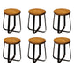 Solid Wood Bar Stool Contemporary Armless Dining Stool with Metal Base 6 Piece Set Short Stool(18"H) Clearhalo 'Bar Furniture' 'Bar Stools' 'bar_stools' 'furn' 'furn_bar_stools' 'Furniture' 'Kitchen & Dining Furniture' 6813207