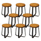 Solid Wood Bar Stool Contemporary Armless Dining Stool with Metal Base 8 Piece Set Short Stool(18"H) Clearhalo 'Bar Furniture' 'Bar Stools' 'bar_stools' 'furn' 'furn_bar_stools' 'Furniture' 'Kitchen & Dining Furniture' 6813208