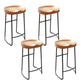 Contemporary Solid Wood Bar Stool Armless Dining Stool with Metal Base Dark Brown 4 Piece Set Counter Stool(26"H) Clearhalo 'Bar Furniture' 'Bar Stools' 'bar_stools' 'furn' 'furn_bar_stools' 'Furniture' 'Kitchen & Dining Furniture' 6813215