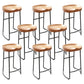 Contemporary Solid Wood Bar Stool Armless Dining Stool with Metal Base Dark Brown 8 Piece Set Bar Stool(30"H) Clearhalo 'Bar Furniture' 'Bar Stools' 'bar_stools' 'furn' 'furn_bar_stools' 'Furniture' 'Kitchen & Dining Furniture' 6813226