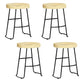 Contemporary Solid Wood Bar Stool Armless Dining Stool with Metal Base Brown 4 Piece Set Counter Stool(26"H) Clearhalo 'Bar Furniture' 'Bar Stools' 'bar_stools' 'furn' 'furn_bar_stools' 'Furniture' 'Kitchen & Dining Furniture' 6813228