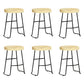 Contemporary Solid Wood Bar Stool Armless Dining Stool with Metal Base Brown 6 Piece Set Counter Stool(26"H) Clearhalo 'Bar Furniture' 'Bar Stools' 'bar_stools' 'furn' 'furn_bar_stools' 'Furniture' 'Kitchen & Dining Furniture' 6813229