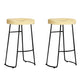 Contemporary Solid Wood Bar Stool Armless Dining Stool with Metal Base Brown 2 Piece Set Bar Stool(30"H) Clearhalo 'Bar Furniture' 'Bar Stools' 'bar_stools' 'furn' 'furn_bar_stools' 'Furniture' 'Kitchen & Dining Furniture' 6813231