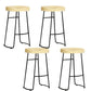 Contemporary Solid Wood Bar Stool Armless Dining Stool with Metal Base Brown 4 Piece Set Bar Stool(30"H) Clearhalo 'Bar Furniture' 'Bar Stools' 'bar_stools' 'furn' 'furn_bar_stools' 'Furniture' 'Kitchen & Dining Furniture' 6813232