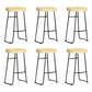 Contemporary Solid Wood Bar Stool Armless Dining Stool with Metal Base Brown 6 Piece Set Bar Stool(30"H) Clearhalo 'Bar Furniture' 'Bar Stools' 'bar_stools' 'furn' 'furn_bar_stools' 'Furniture' 'Kitchen & Dining Furniture' 6813233