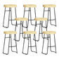 Contemporary Solid Wood Bar Stool Armless Dining Stool with Metal Base Brown 8 Piece Set Bar Stool(30"H) Clearhalo 'Bar Furniture' 'Bar Stools' 'bar_stools' 'furn' 'furn_bar_stools' 'Furniture' 'Kitchen & Dining Furniture' 6813234